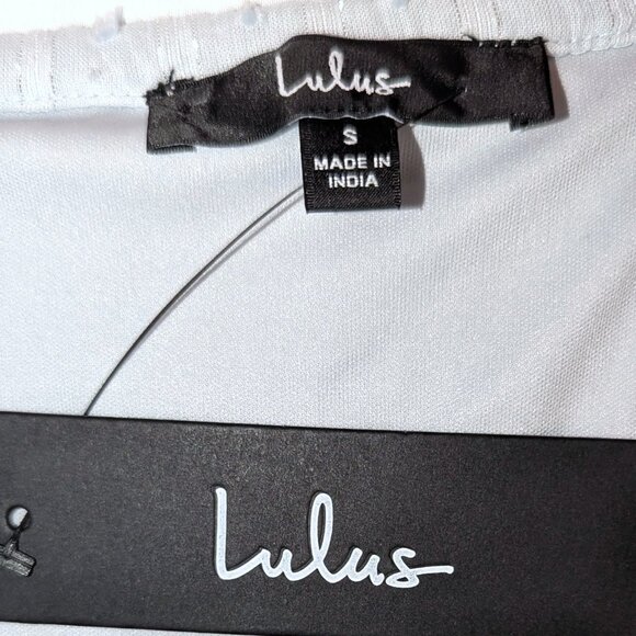 NWT Lulu’s | Sunny Reverie Light Blue Swiss Dot Lurex Halter Midi Dress | Small - Picture 10 of 13